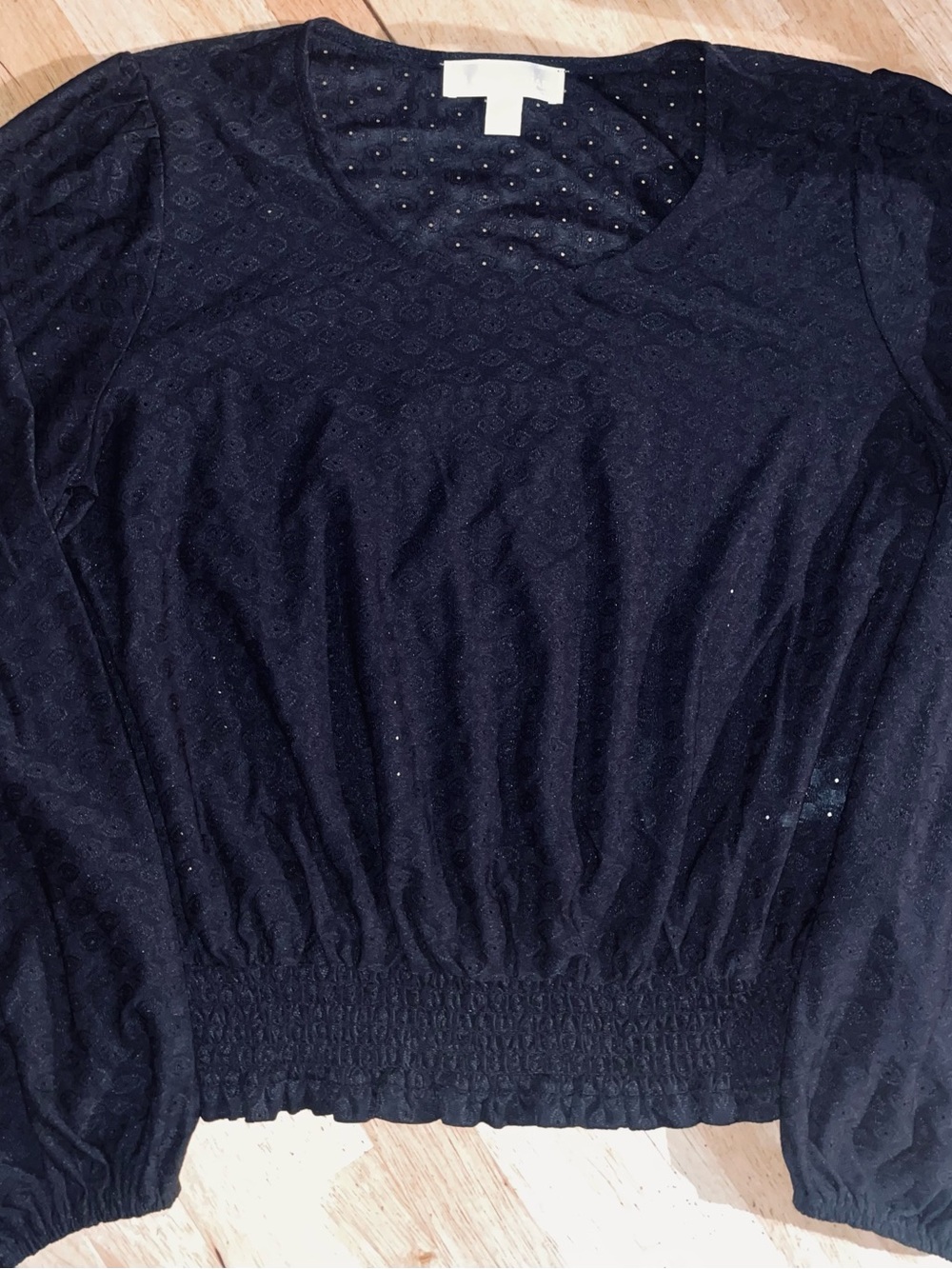 Michael Kors Paisley Long Sleeve Blouse in Black